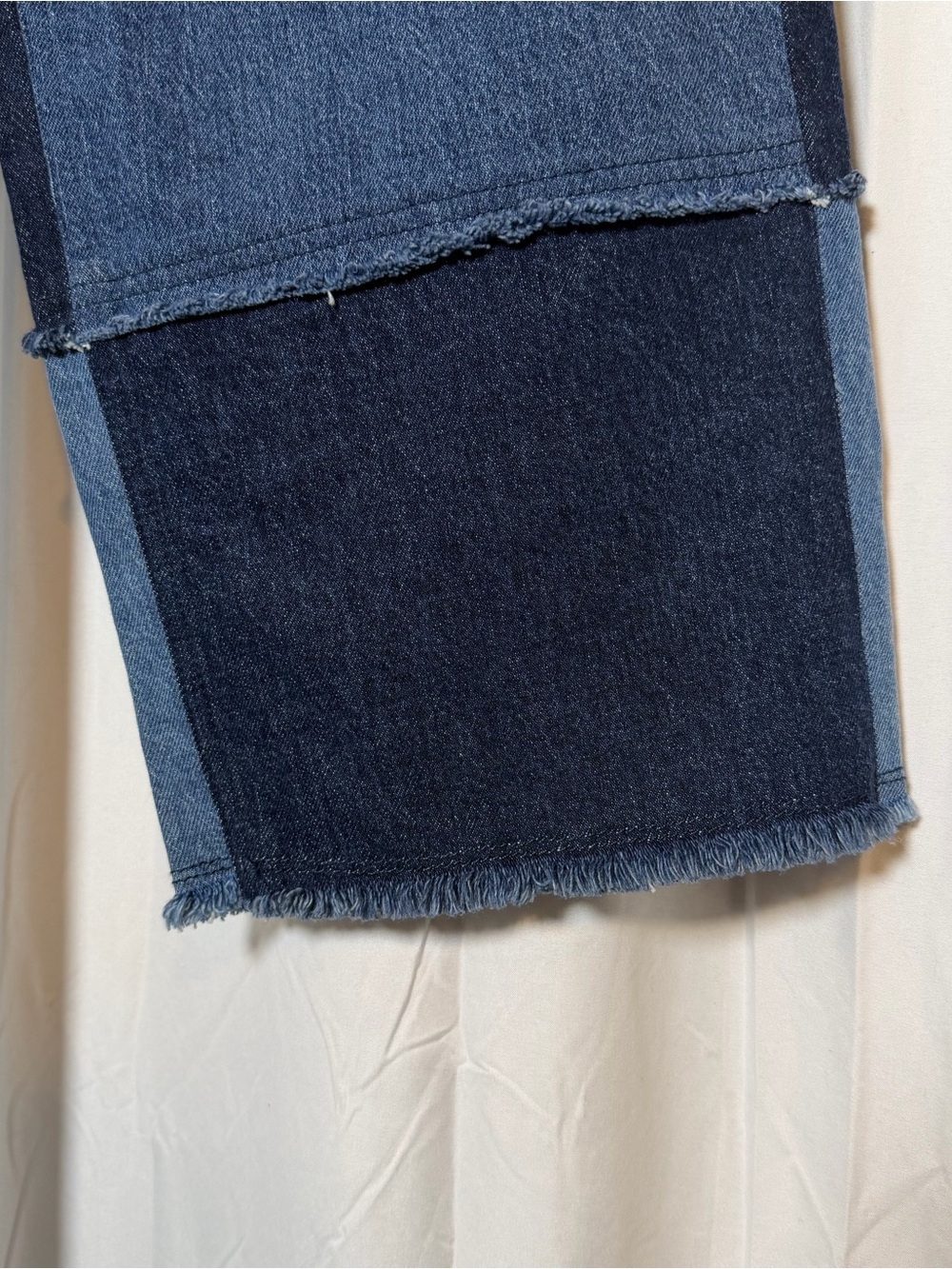 Rails Getty Crop Jeans Indigo Patchwork Wide Leg Raw Hem Womens 27 NWT - Picture 9 of 15